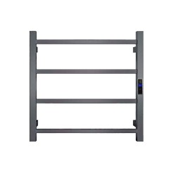 500Hx600Wx110D Gunmetal Grey Electric Heated Towel Rack With Timer 4 Bars