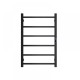 800Hx400Wx110D mm Square Matte Black Heated Towel Rail With Timer 6 Bars