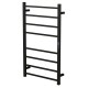 W600 × H1000 × D110mm Square Matt Black Electric Heated Towel Rack With Timer 8 Bars
