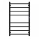 W600 × H1000 × D110mm Square Matt Black Electric Heated Towel Rack With Timer 8 Bars
