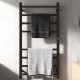 W600 × H1000 × D110mm Square Matt Black Electric Heated Towel Rack With Timer 8 Bars