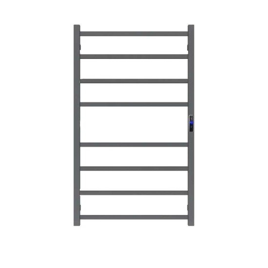 1000Hx600Wx110D Gunmetal Grey Electric Heated Towel Rack With Timer 8 Bars