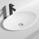 490*350*95mm Bathroom Oval Above Counter Gloss White Ceramic Wash Vessel Basin