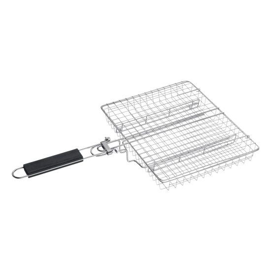 Multi Purpose Portable BBQ Grill Basket Removable Dividers & Foldable Handle