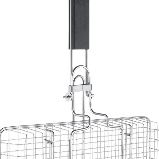 Multi Purpose Portable BBQ Grill Basket Removable Dividers & Foldable Handle