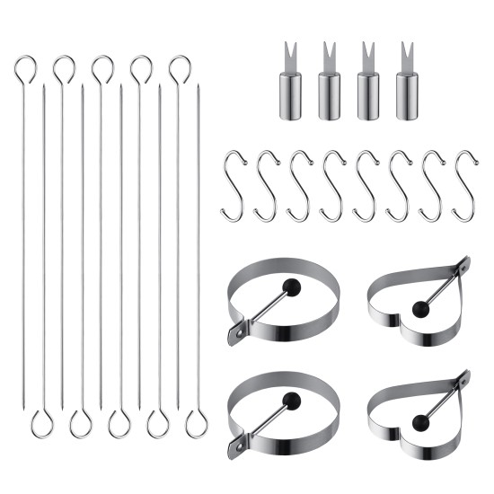 42-Piece Grill & Griddle Accessories Set Stainless Steel BBQ Tool Kit with Portable Carry Bag 