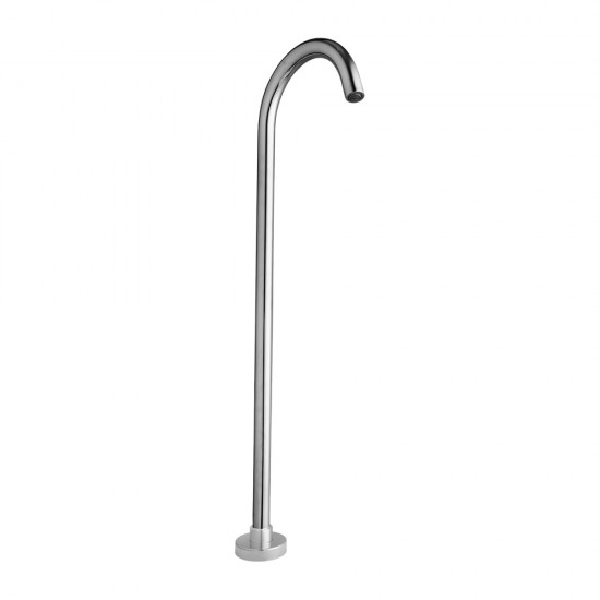 Round Chrome Solid Brass Freestanding Bath Spout Floor Mounted Bath Filler
