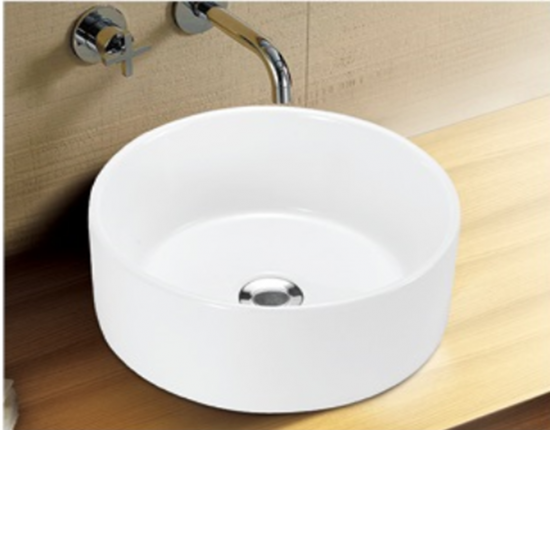 400*400*150mm Bathroom Round Above Counter White Ceramic Wash Basin