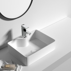 480*370*130mm Above Counter Square White Ceramic Basin Counter Top Wash Basin