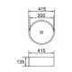 415*415*135mm Bathroom Round Above Counter Matt Black Ceramic Wash Basin