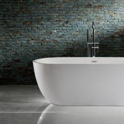 1700x750x580mm Oval Bathtub Freestanding Acrylic Apron White Bath Tub