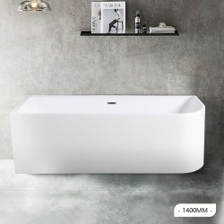 1400x720x580mm Corner Bathtub Left Corner Back to Wall Acrylic White Bathtub