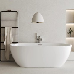 1370x736x585mm Oval Bathtub Freestanding Acrylic Apron White Bath Tub