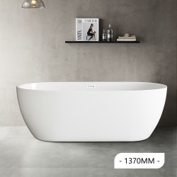 1370x736x585mm Oval Bathtub Freestanding Acrylic Apron White Bath Tub