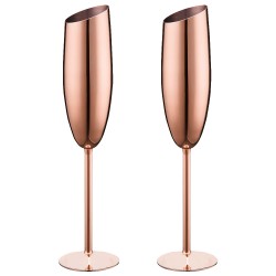 Rose Gold Champagne Glass Cups 200ml PACK 2 Stainless Wine Cocktail Drinkware SUS304