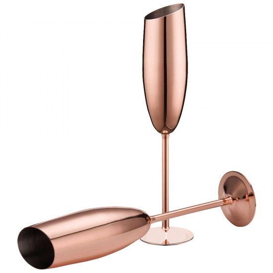 Rose Gold Champagne Glass Cups 200ml PACK 2 Stainless Wine Cocktail Drinkware SUS304