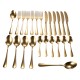 Polished Gold Stainless Steel  Cutlery Set Dinner Knife Fork Spoon 24pcs Set