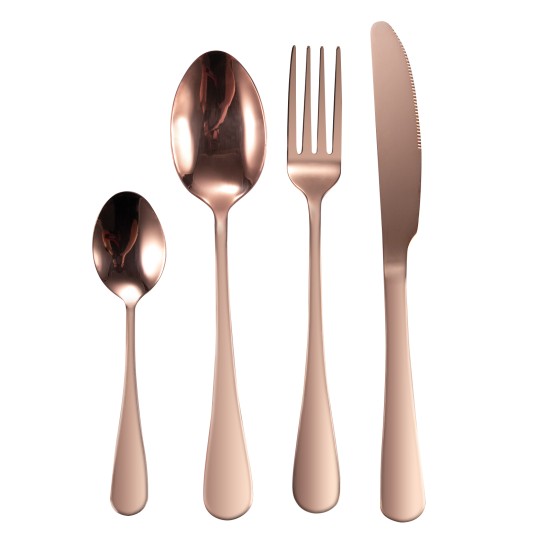 Rose Gold Stainless Steel  Cutlery Set Dinner Knife Fork Spoon 24pcs Set
