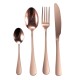 Rose Gold Stainless Steel  Cutlery Set Dinner Knife Fork Spoon 24pcs Set