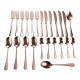 Rose Gold Stainless Steel  Cutlery Set Dinner Knife Fork Spoon 24pcs Set