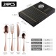 Rose Gold Stainless Steel  Cutlery Set Dinner Knife Fork Spoon 24pcs Set