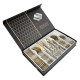Gold Stainless Steel  Cutlery Set Dinner Knife Fork Spoon 30pcs Gift Set