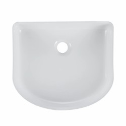 410*360*120mm Bathroom Fluted Arch Gloss White Above Counter Ceramic Wash Basin