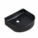410*360*120mm Bathroom Fluted Arch Above Counter Matt Black Ceramic Wash Basin
