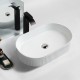 580*360*115mm Bathroom Oval Fluted Gloss White Above Counter Ceramic Wash Basin