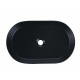 580*360*115mm Bathroom Fluted Oval Above Counter Matt Black Ceramic Wash Basin