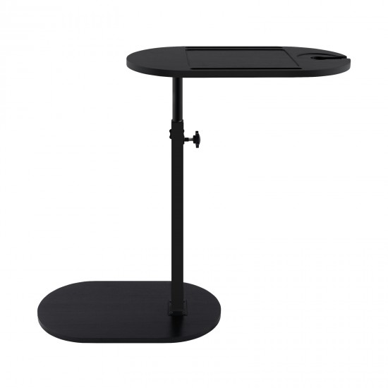 Bathtub Tray Table Adjustable Bath Side Table Wine Glass Sofa Side End Table Black