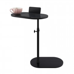 Bathtub Tray Table Adjustable Bath Side Table Wine Glass Sofa Side End Table Black