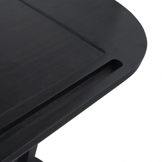 Bathtub Tray Table Adjustable Bath Side Table Wine Glass Sofa Side End Table Black