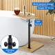 Bathtub Side Table Height-Adjustable 43–76 cm C-Shaped Bamboo Tray 360° Rotatable