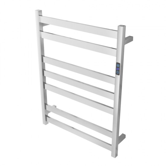 Square 7Bars 800Hx600Wx120D mm Heated Towel Rack With Timer Chrome