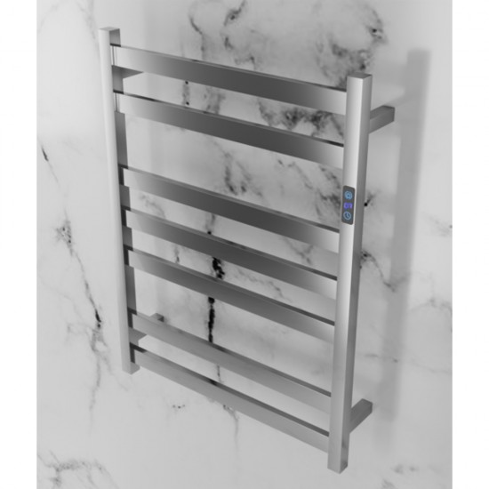 Square 7Bars 800Hx600Wx120D mm Heated Towel Rack With Timer Chrome