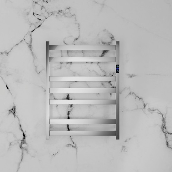 Square 7Bars 800Hx600Wx120D mm Heated Towel Rack With Timer Chrome