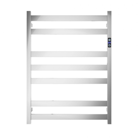 Square 7Bars 800Hx600Wx120D mm Heated Towel Rack With Timer Chrome