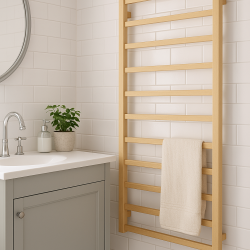 1000Hx600Wx120D Gold Electric Heated Towel Rack 9 Bars