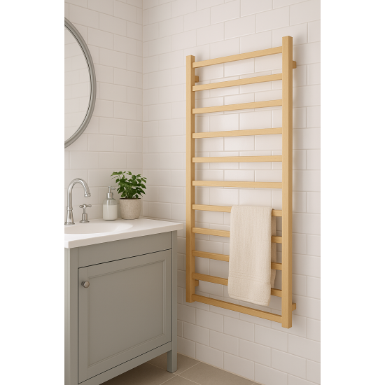 1000Hx600Wx120D Gold Electric Heated Towel Rack 9 Bars