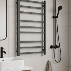 1000Hx600Wx120D Gunmetal Grey Electric Heated Towel Rack 9 Bars
