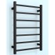 750Hx500Wx120D mm Square Matte Black Heated Towel Rail 7 Bars