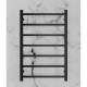 750Hx500Wx120D mm Square Matte Black Heated Towel Rail 7 Bars