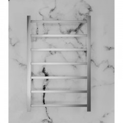 750Hx500Wx120D mm Square Brushed Nickel Heated Towel Rail 7 Bars