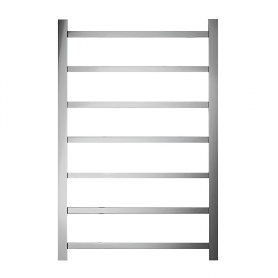 750Hx500Wx120D mm Square Brushed Nickel Heated Towel Rail 7 Bars