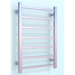 750Hx500Wx120D mm Square Chrome Heated Towel Rail 7 Bars