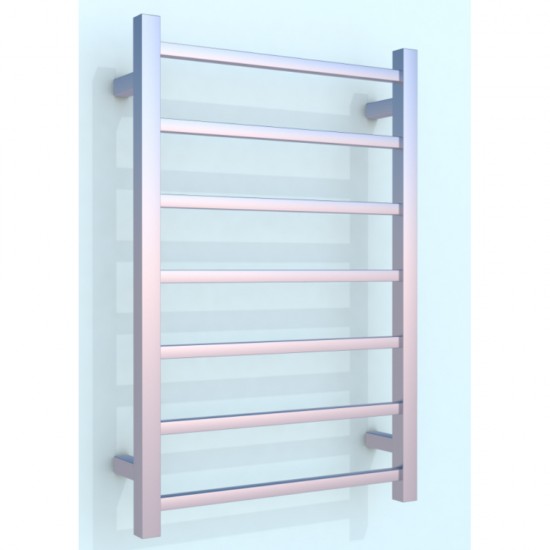 750Hx500Wx120D mm Square Chrome Heated Towel Rail 7 Bars