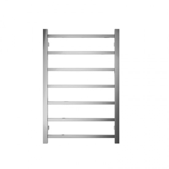 750Hx500Wx120D mm Square Chrome Heated Towel Rail 7 Bars
