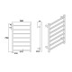 750Hx500Wx120D mm Square Chrome Heated Towel Rail 7 Bars