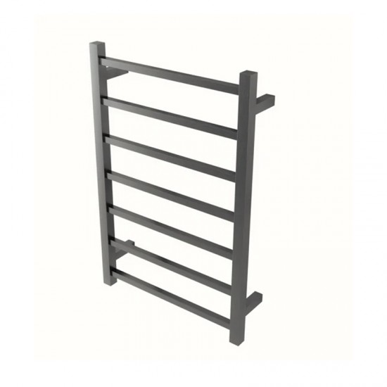 750Hx500Wx120D mm Square Gunmetal Grey Heated Towel Rail 7 Bars